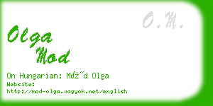 olga mod business card